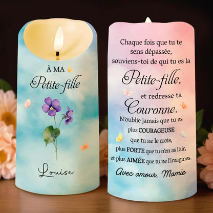 À MA Petite-fille Souviens-toi De Qui Tu Es Birth Month Flowers Crown - Personalized Custom LED Candle - GDT838_LECA