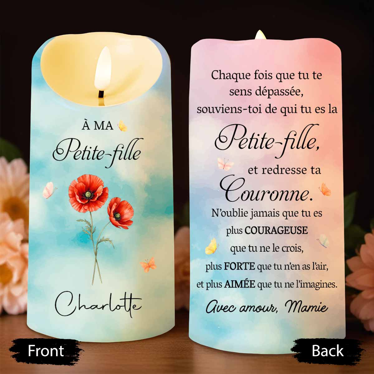 À MA Petite-fille Souviens-toi De Qui Tu Es Birth Month Flowers Crown - Personalized Custom LED Candle - GDT838_LECA