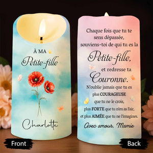 À MA Petite-fille Souviens-toi De Qui Tu Es Birth Month Flowers Crown - Personalized Custom LED Candle - GDT838_LECA