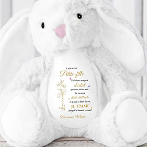 À Ma Belle Petite-fille Flower And Butterfly Star Design - Personalized Stuffed Bunny - GDT841_BUN