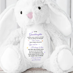 To My Granddaughter Be Brave Have Courage Love Life Butterfly - Personalized Stuffed Bunny - GDT853_BUN