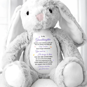 To My Granddaughter Be Brave Have Courage Love Life Butterfly - Personalized Stuffed Bunny - GDT853_BUN