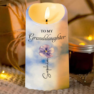 To My Granddaughter Even When I Am Not Close By Birth Month Flower - Personalized Custom LED Candle - GDT865_LECA