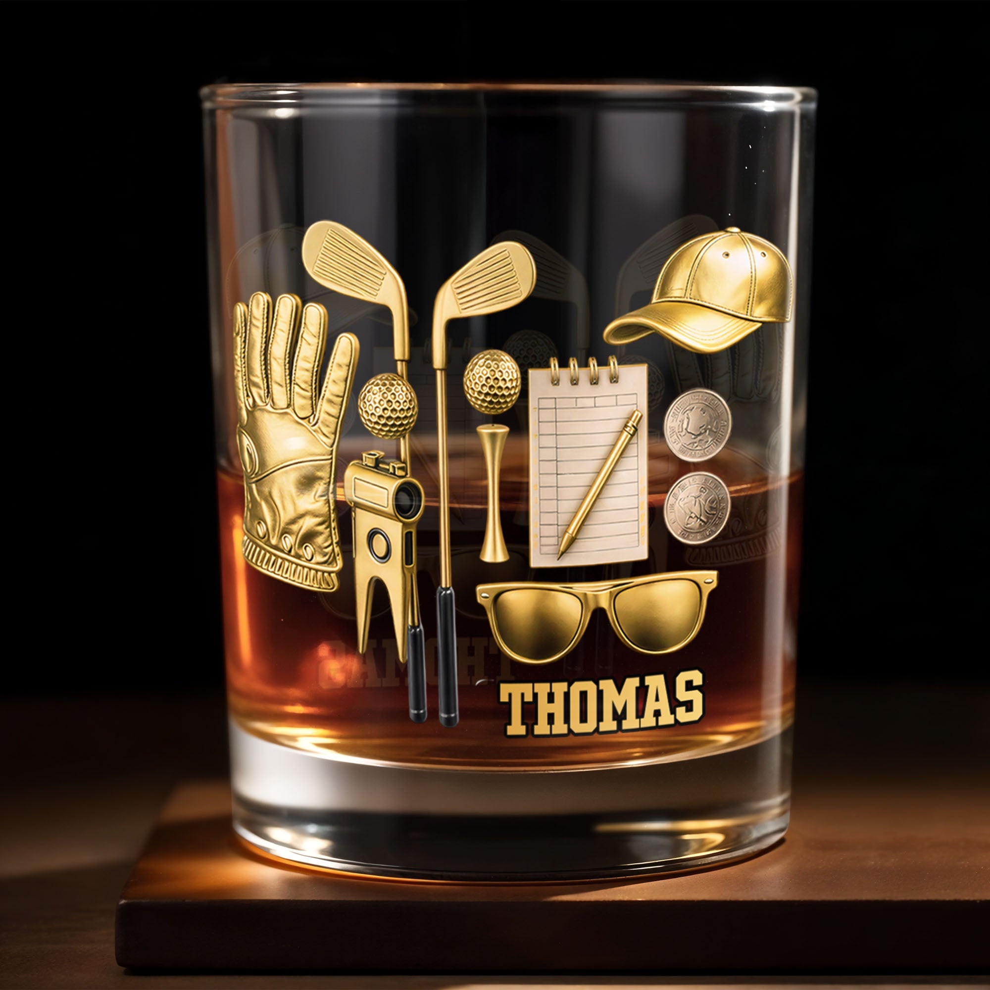A Perfect Day On The Course Golf Clubs And Gear - Personalized Custom Whiskey Glass - GOLF018_RWG