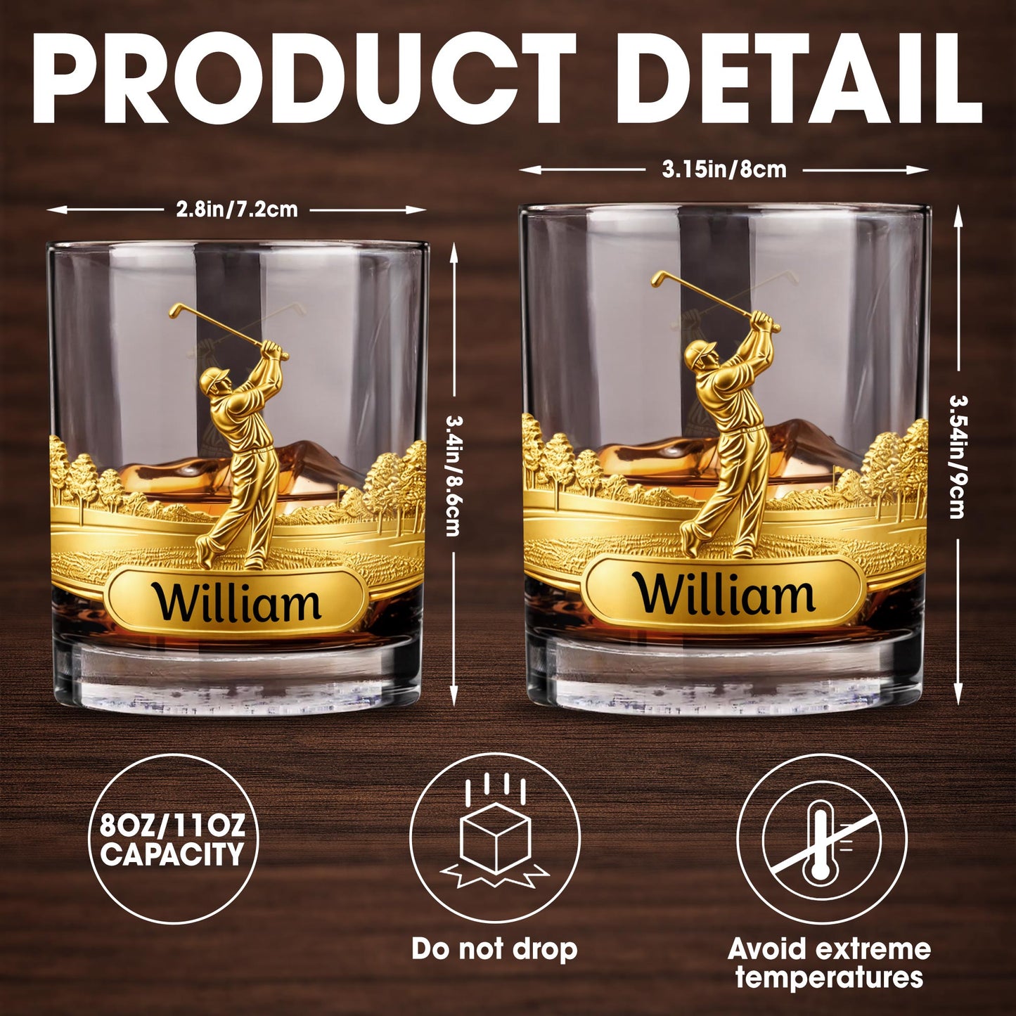A Master On The Course Golfer With Golf Club Relief - Personalized Custom Whiskey Glass - GOLF023_RWG