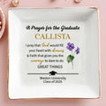 A Prayer For The Graduate With Dreams And Courage - Personalized Custom Jewelry Dish, Square Ceramic Dish - GRAD003_SCRD