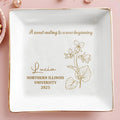 A Sweet Ending To A New Beginning, Flowers - Personalized Custom Jewelry Dish, Square Ceramic Dish - GRAD020_SCRD