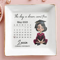 The Day A Dream Came True, Graduation Cap And Calendar - Personalized Custom Jewelry Dish, Square Ceramic Dish - GRAD027_SCRD