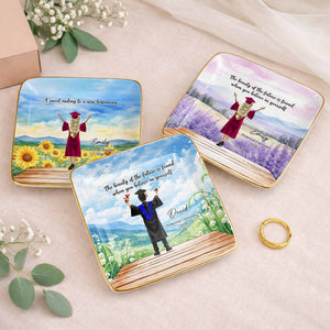 Believe In Yourself, Graduate and Nature Scenery - Personalized Custom Jewelry Dish, Ceramic Dish, Square Shape - GRAD348_SCRF