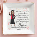 Be Bold Enough To Use Your Voice Graduate Girl Confetti - Personalized Custom Jewelry Dish, Square Ceramic Dish - GRAD390_SCRD