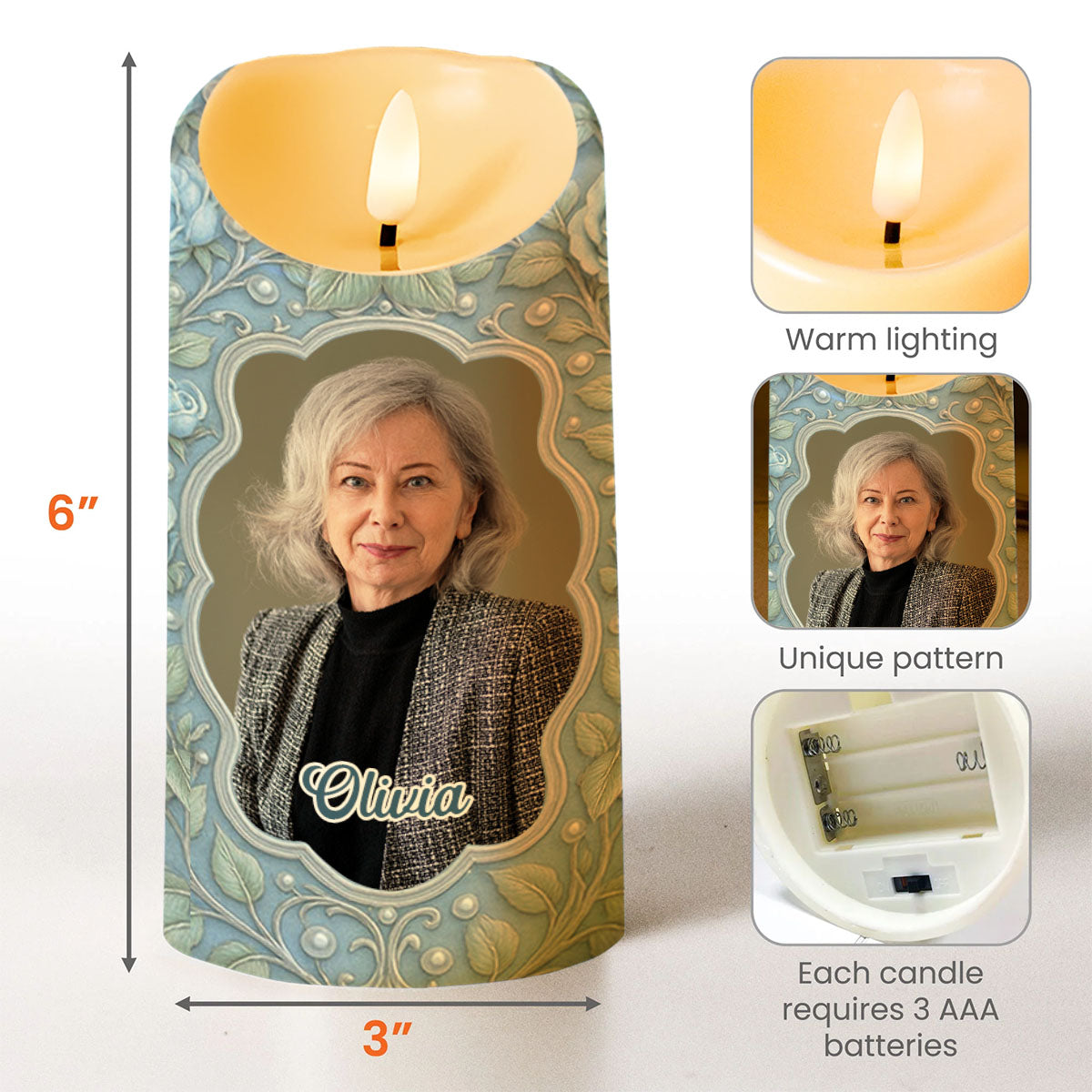 On Your Graduation Day My Heart Is There With Flowers And Photo - Personalized Custom LED Candle - GRAD486_LECA