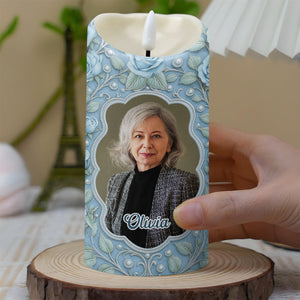 On Your Graduation Day My Heart Is There With Flowers And Photo - Personalized Custom LED Candle - GRAD486_LECA