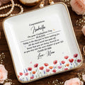 Congratulations On Your Graduation Day With Colorful Birth Month Flowers - Personalized Custom Jewelry Dish, Ceramic Dish, Square Shape - GRAD501_SCRF