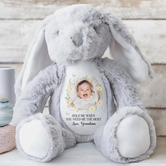 Hold Me When You Need Me The Most, Bunny With Photo Frame - Personalized Stuffed Bunny - GRK018_BUN