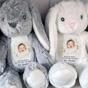 Hold Me When You Need Me The Most, Bunny With Photo Frame - Personalized Stuffed Bunny - GRK018_BUN