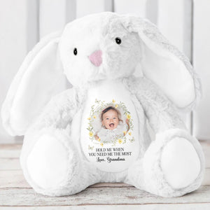 Hold Me When You Need Me The Most, Bunny With Photo Frame - Personalized Stuffed Bunny - GRK018_BUN