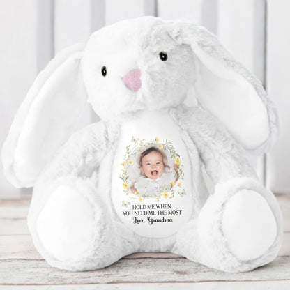 Hold Me When You Need Me The Most, Bunny With Photo Frame - Personalized Stuffed Bunny - GRK018_BUN
