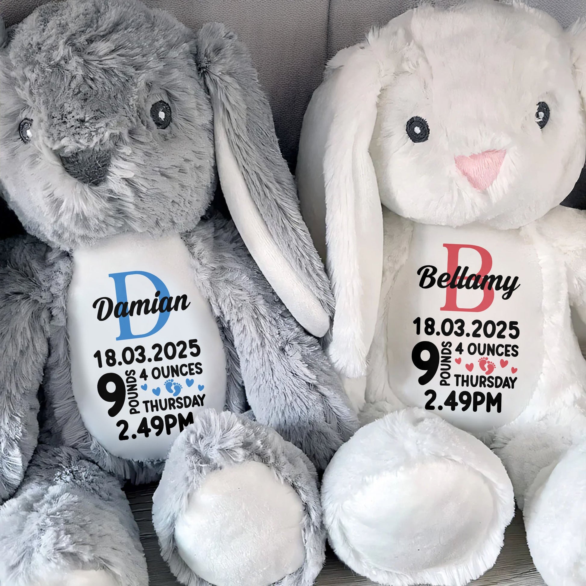 Newborn Stuffed Bunny - Personalized Stuffed Bunny - GRK021_BUN
