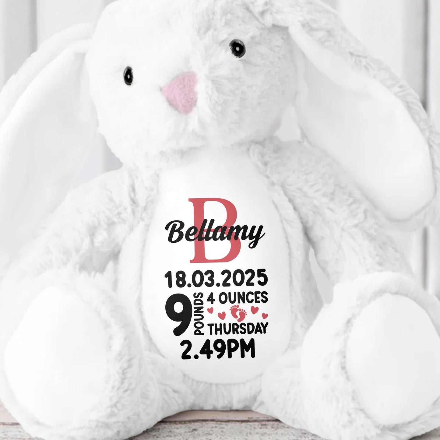 Newborn Stuffed Bunny - Personalized Stuffed Bunny - GRK021_BUN