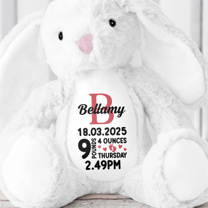 Newborn Stuffed Bunny - Personalized Stuffed Bunny - GRK021_BUN