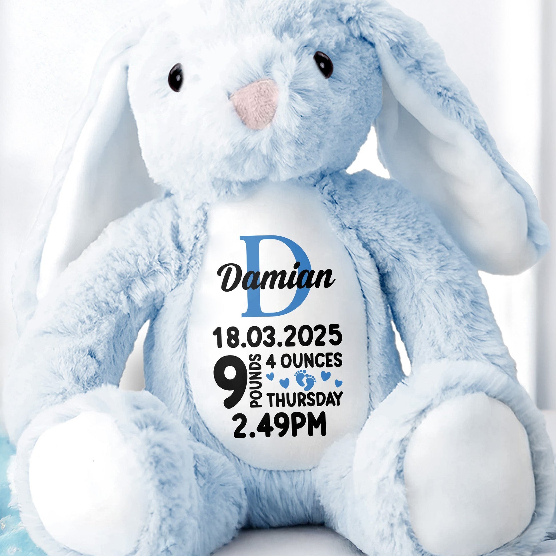 Newborn Stuffed Bunny - Personalized Stuffed Bunny - GRK021_BUN