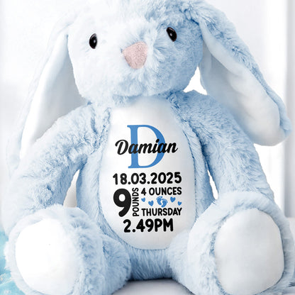 Newborn Stuffed Bunny - Personalized Stuffed Bunny - GRK021_BUN