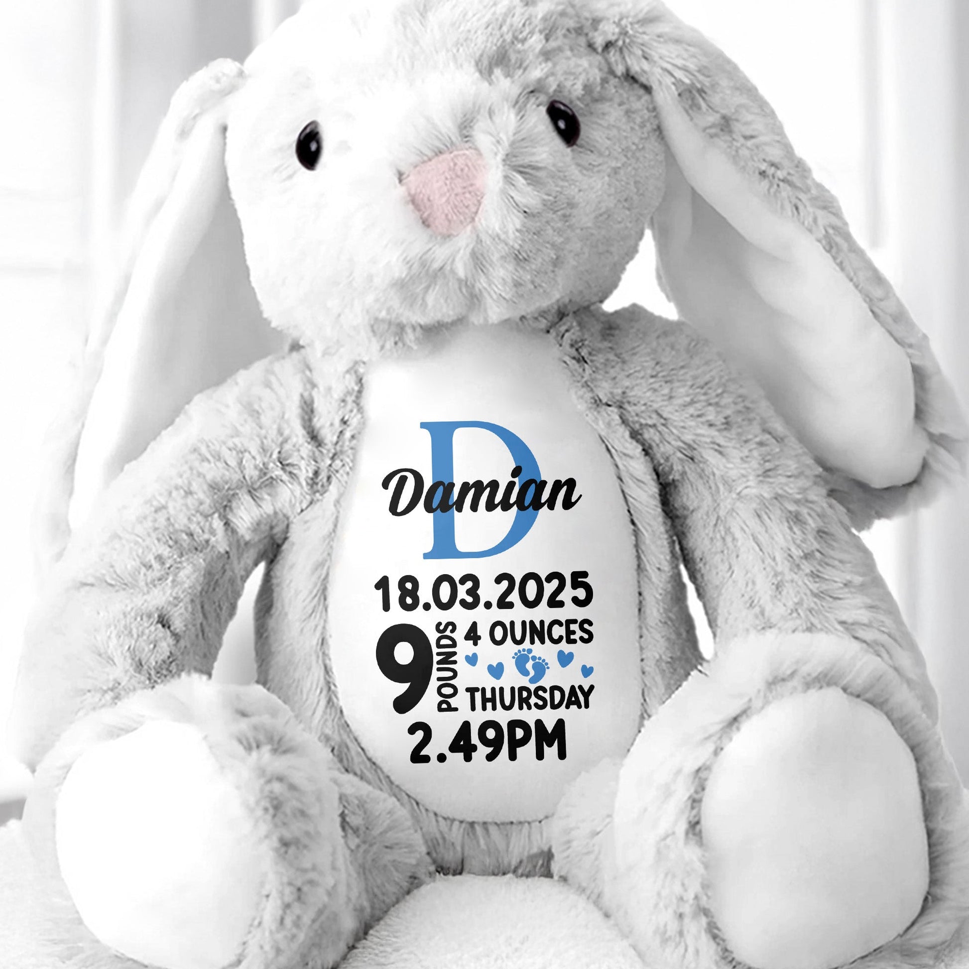 Newborn Stuffed Bunny - Personalized Stuffed Bunny - GRK021_BUN