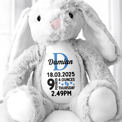 Newborn Stuffed Bunny - Personalized Stuffed Bunny - GRK021_BUN