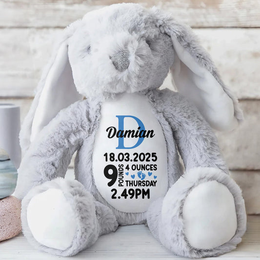 Newborn Stuffed Bunny - Personalized Stuffed Bunny - GRK021_BUN