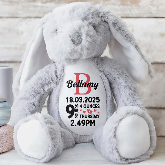Newborn Stuffed Bunny - Personalized Stuffed Bunny - GRK021_BUN
