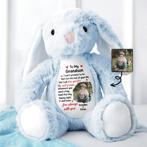 To My Granddaughter, I Can't Promise To Be Here, Stuffed Bunny - Personalized Stuffed Bunny - GRK023_BUN