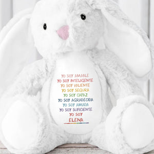 Yo Soy Amable, Yo Soy Inteligente, Stuffed Bunny - Personalized Stuffed Bunny - GRK038_BUN