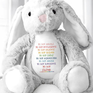 Yo Soy Amable, Yo Soy Inteligente, Stuffed Bunny - Personalized Stuffed Bunny - GRK038_BUN