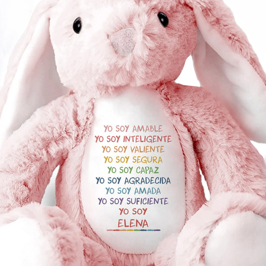 Yo Soy Amable, Yo Soy Inteligente, Stuffed Bunny - Personalized Stuffed Bunny - GRK038_BUN