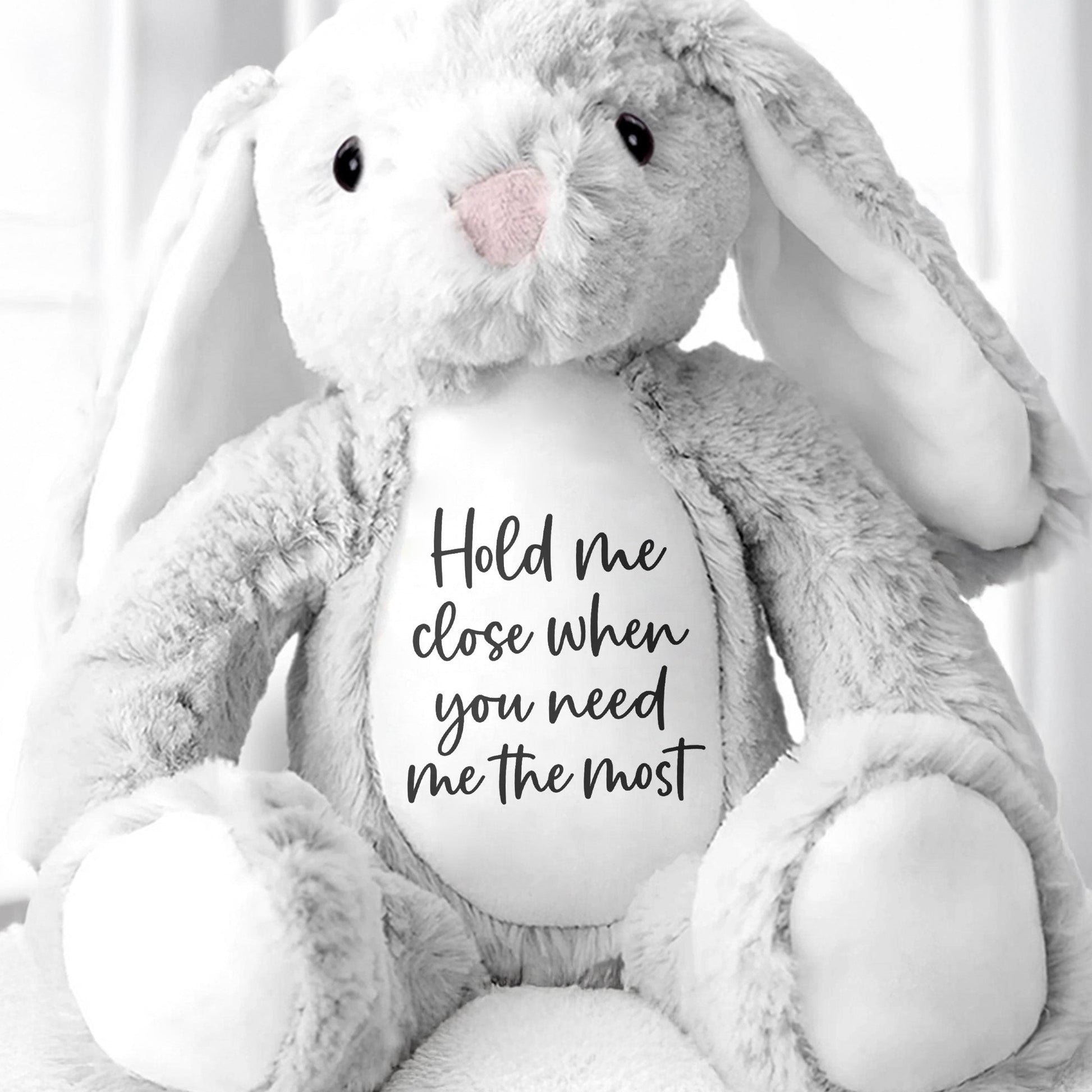 Hold Me Close When You Need Me The Most Stuffed Bunny - Personalized Stuffed Bunny - GRK094_BUN