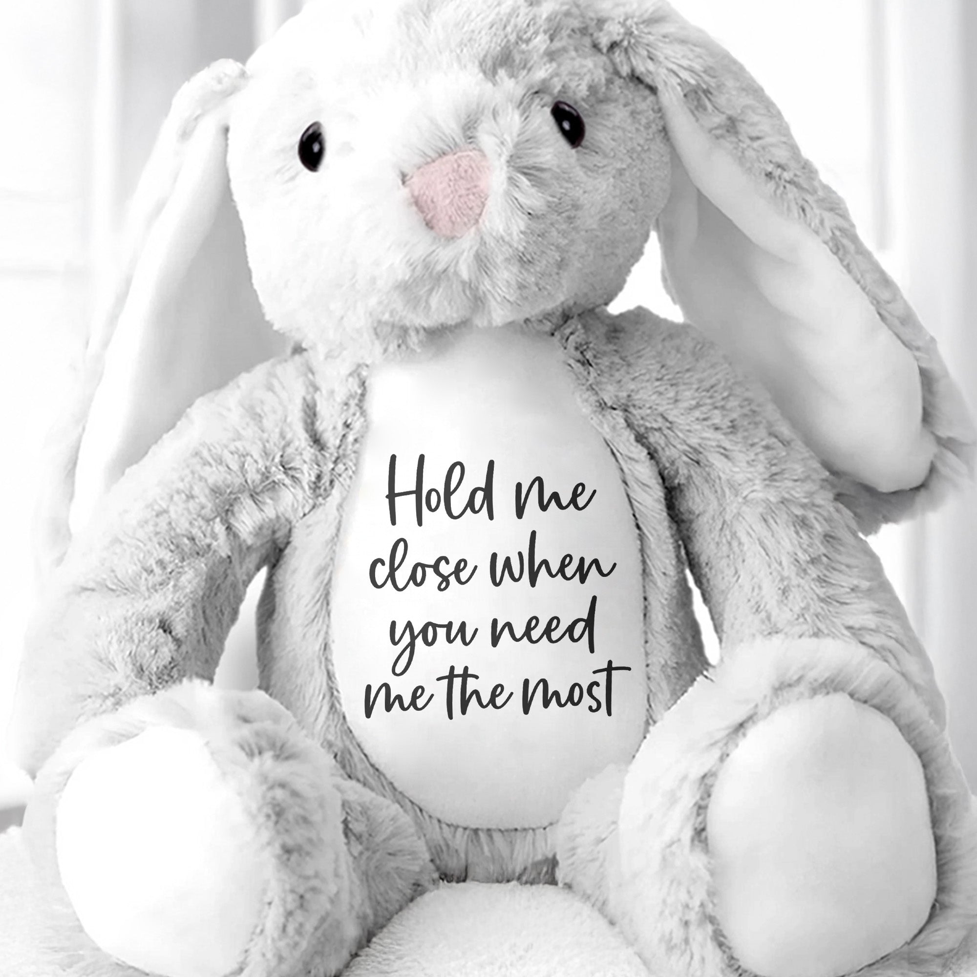 Hold Me Close When You Need Me The Most Stuffed Bunny - Personalized Stuffed Bunny - GRK094_BUN
