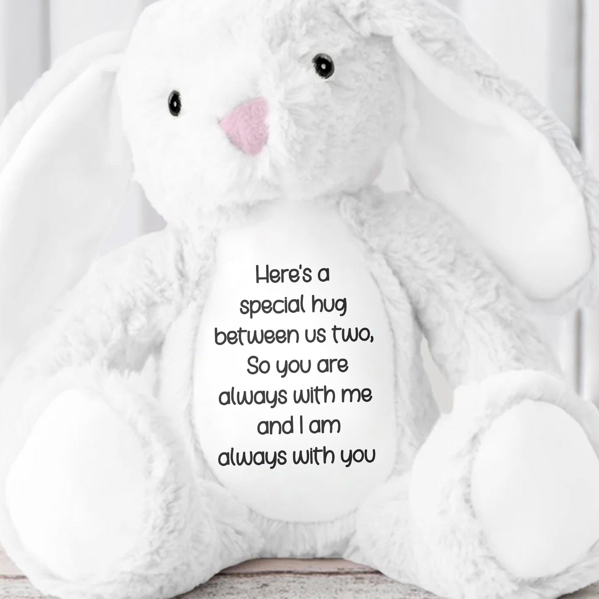 Special Hug Between Us Always With You Stuffed Bunny - Personalized Stuffed Bunny - GRK095_BUN