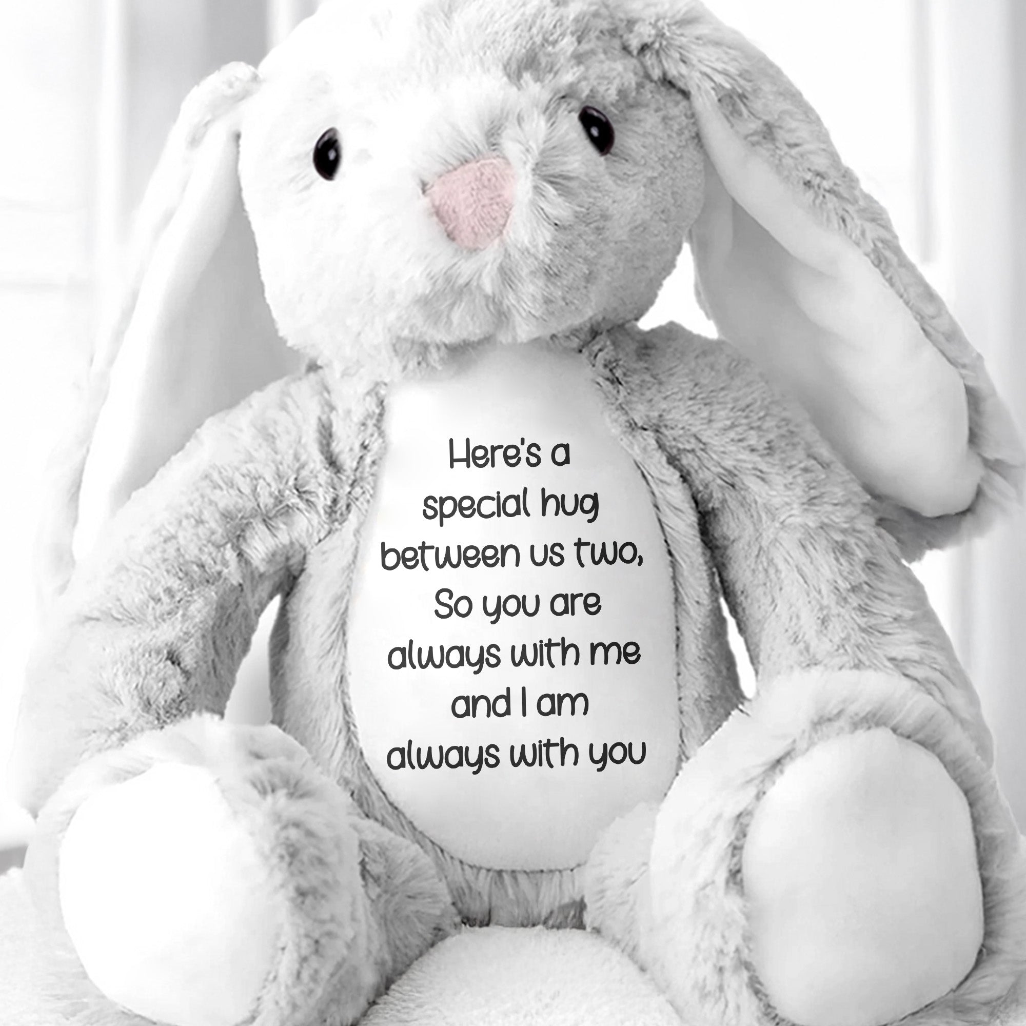 Special Hug Between Us Always With You Stuffed Bunny - Personalized Stuffed Bunny - GRK095_BUN