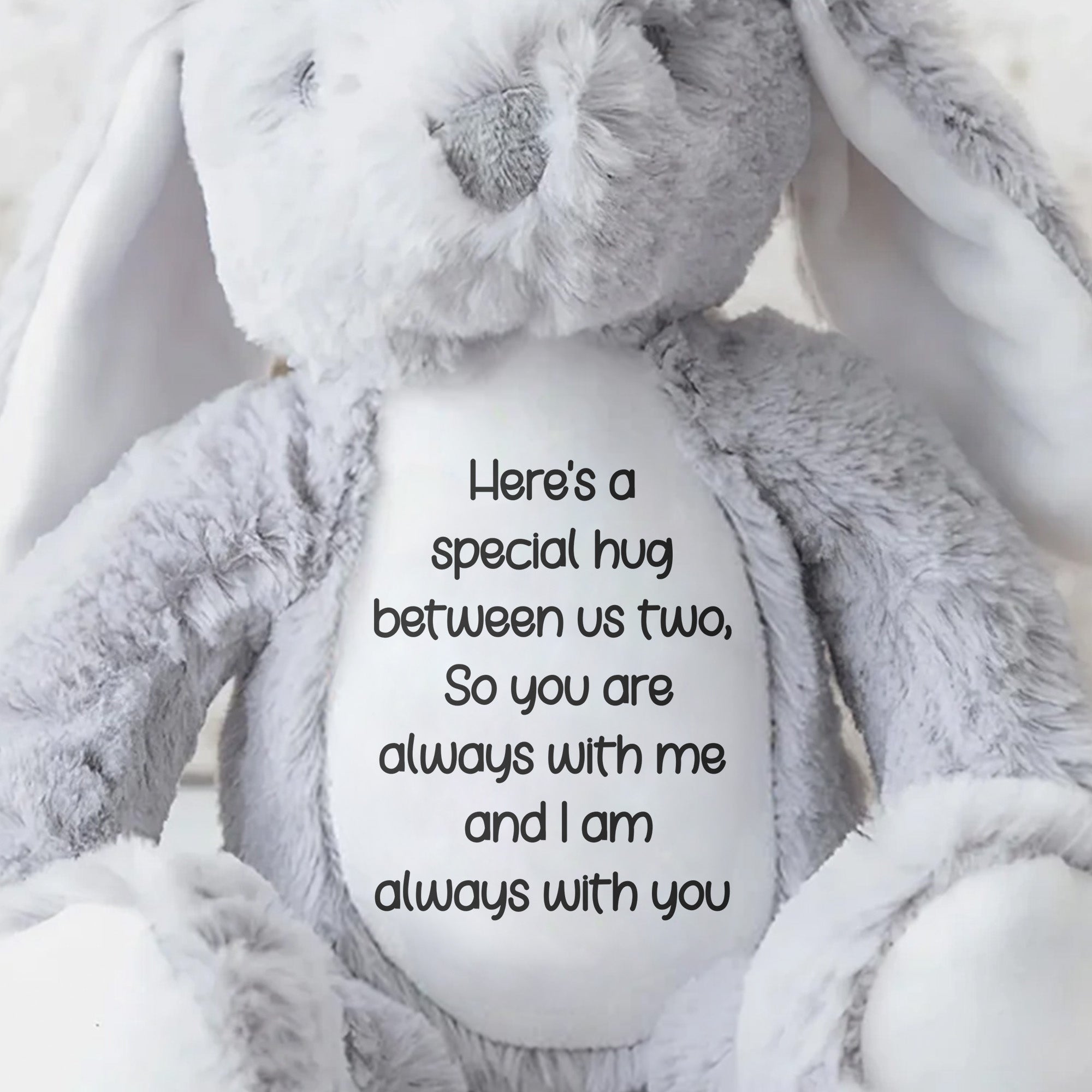 Special Hug Between Us Always With You Stuffed Bunny - Personalized Stuffed Bunny - GRK095_BUN