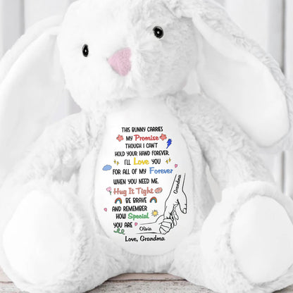 This Bunny Carries My Promise With Paws And Hearts - Personalized Stuffed Bunny - GRK097_BUN
