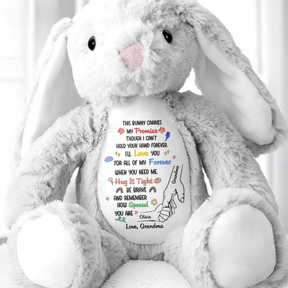 This Bunny Carries My Promise With Paws And Hearts - Personalized Stuffed Bunny - GRK097_BUN
