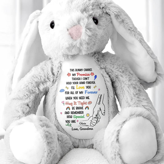 This Bunny Carries My Promise With Paws And Hearts - Personalized Stuffed Bunny - GRK097_BUN