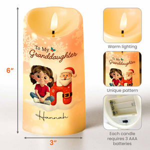 Remember Whose Granddaughter You Are, Santa Claus And Crown - Personalized Custom LED Candle - GRK098_LECA