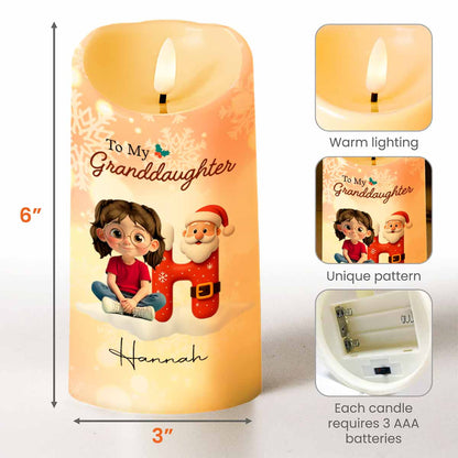 Remember Whose Granddaughter You Are, Santa Claus And Crown - Personalized Custom LED Candle - GRK098_LECA