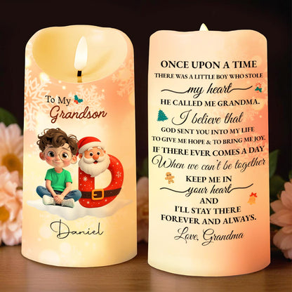 Once Upon A Time, Love From Grandma - Personalized Custom LED Candle - GRK100_LECA