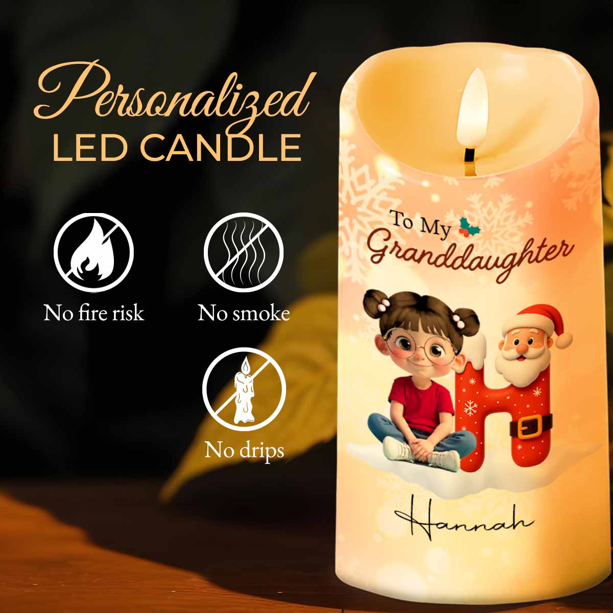 Once Upon A Time, Love From Grandma - Personalized Custom LED Candle - GRK100_LECA