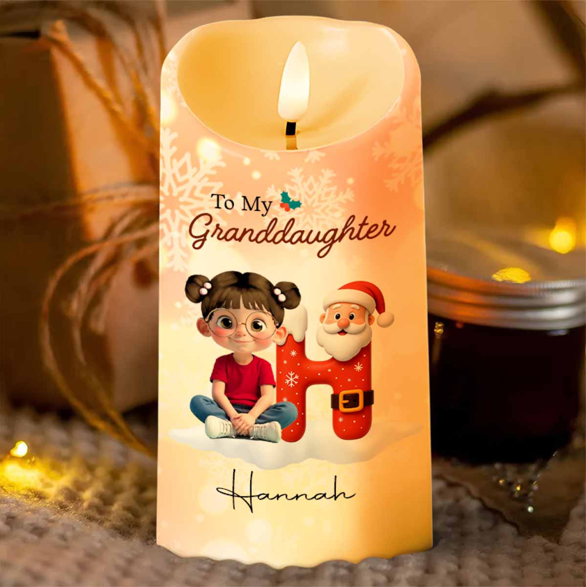 Once Upon A Time, Love From Grandma - Personalized Custom LED Candle - GRK100_LECA