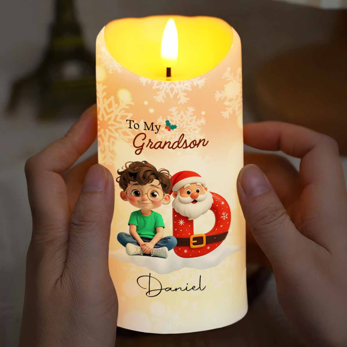 Once Upon A Time, Love From Grandma - Personalized Custom LED Candle - GRK100_LECA
