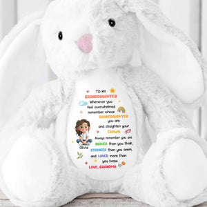 To My Granddaughter, Always Remember You Are Braver - Personalized Stuffed Bunny - GRK107_BUN