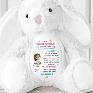 To My Granddaughter, Little Girl Who Stole My Heart - Personalized Stuffed Bunny - GRK108_BUN